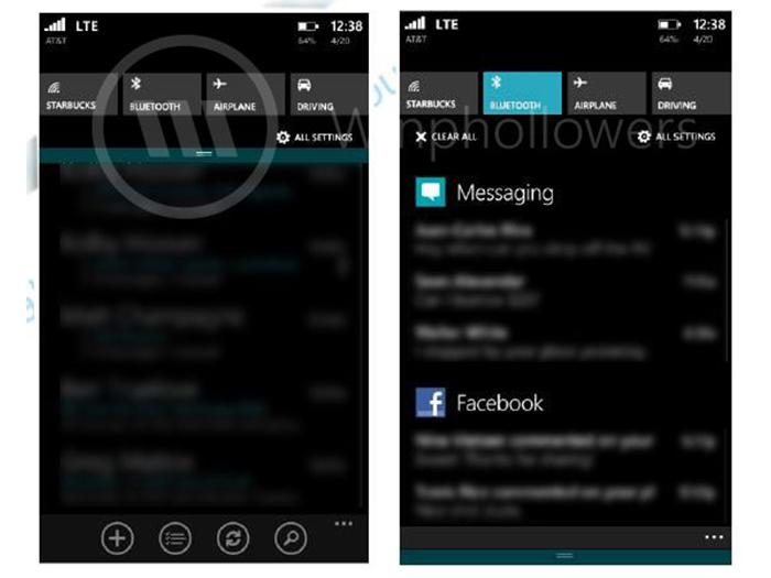 windows phone 8 1 notification center appears leaked screenshots winphone