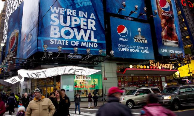nfl super bowl ibeacon mlb opening day times square