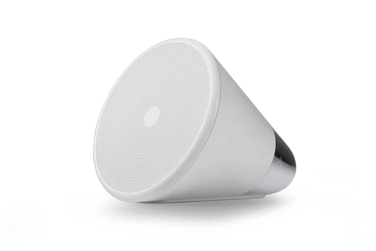 Aether smart speaker Cone white front left