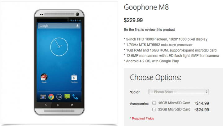 goophone announces knockoff new htc one m8