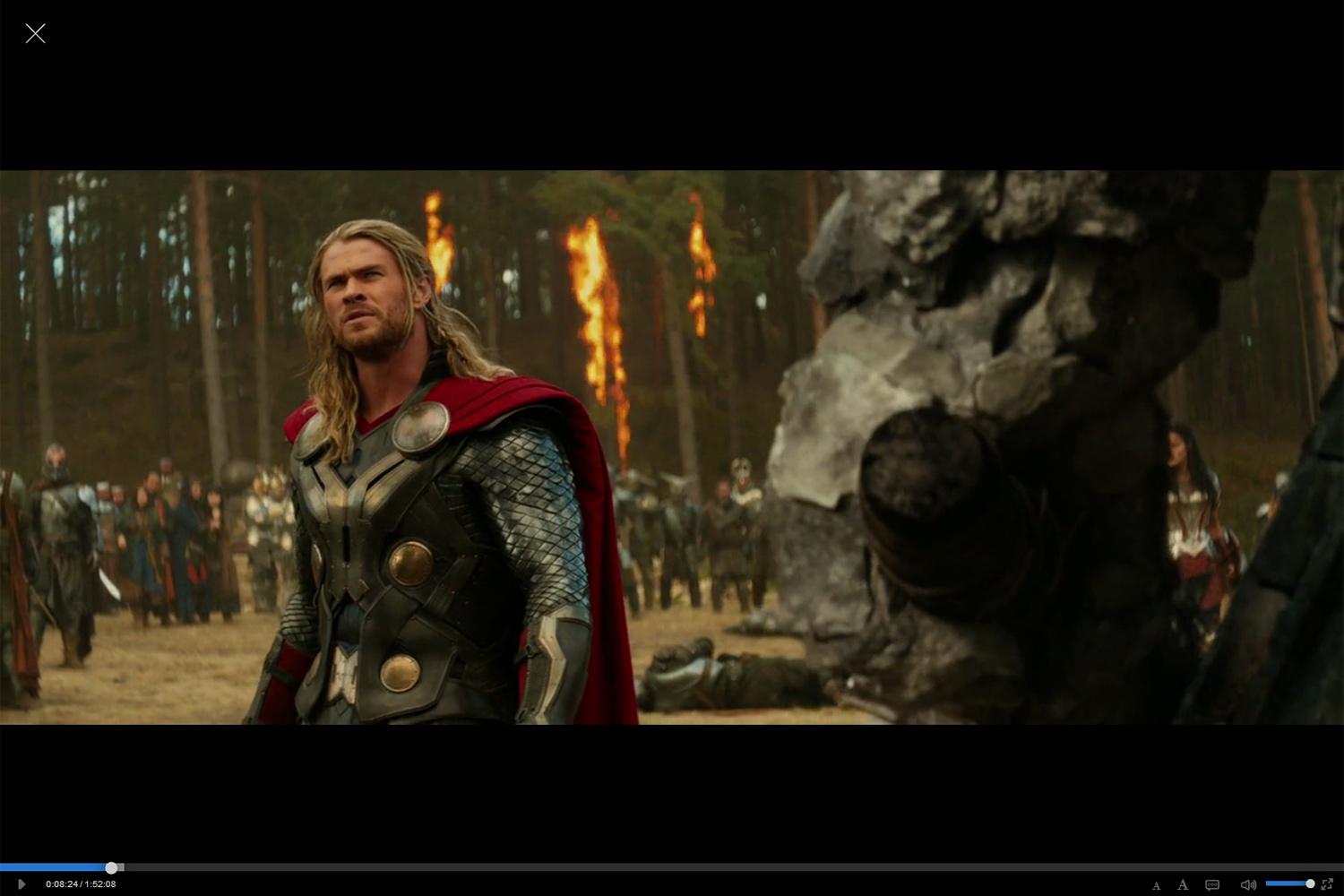 Popcorn Time Software Thor Playing
