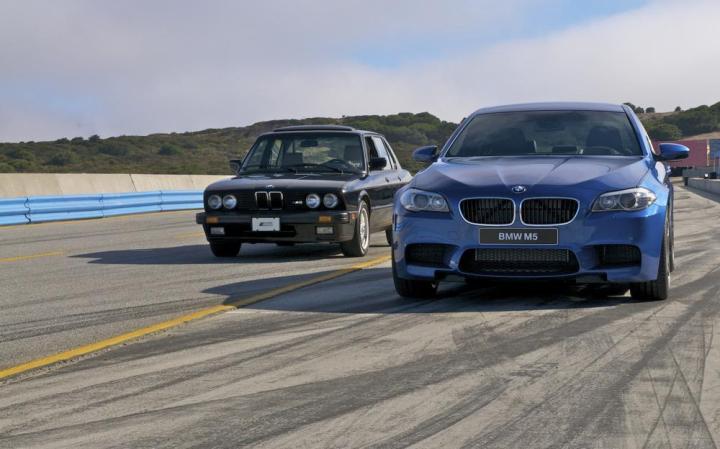 bmw m5 30th anniversary first and current generations