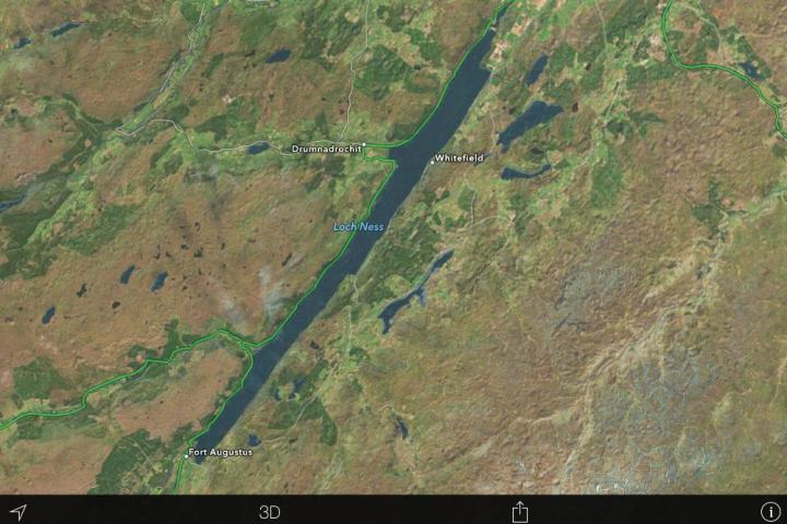 loch ness monster spotted albeit on apple maps