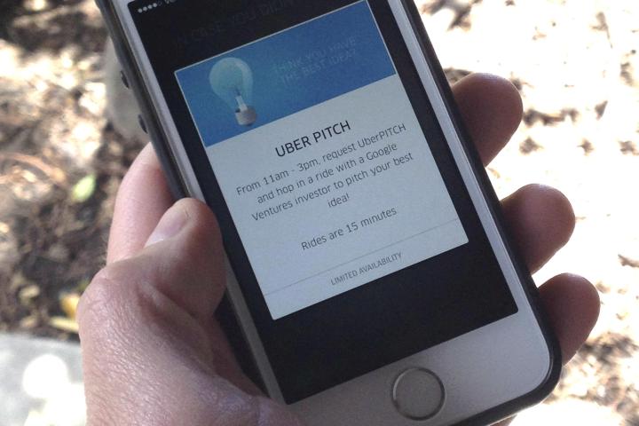 uberpitch 15 minutes back seat car google ventures uber pitch