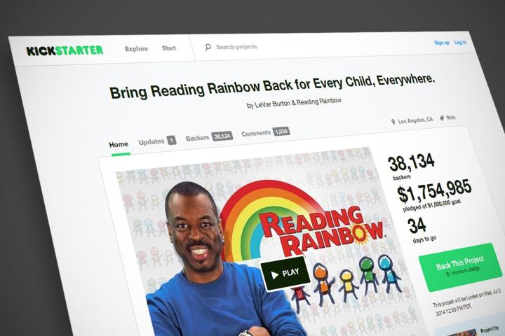 levar burton kickstarts reading rainbow web app raises 1 million half day bring back for every child  everywhere