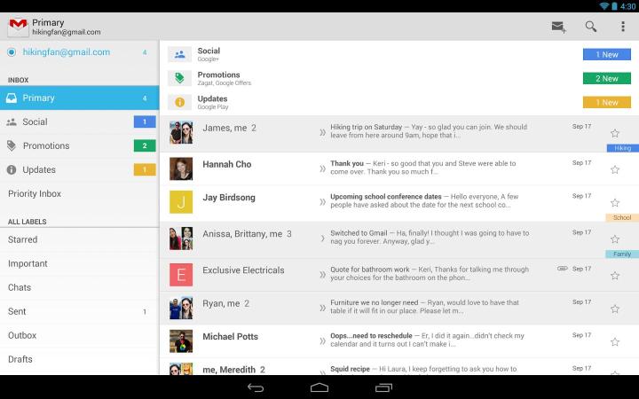 gmail android app one billion downloads