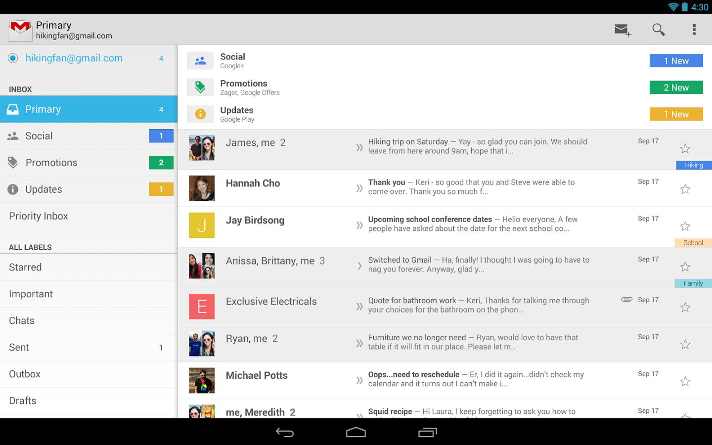 gmail android app one billion downloads