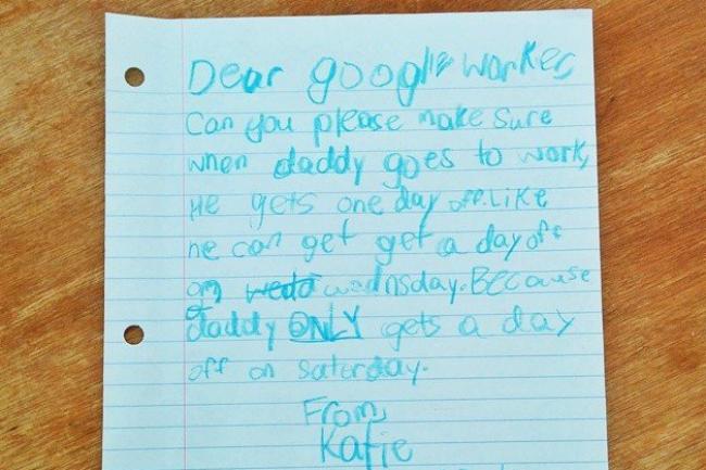 google responds little girls adorable letter asking time dad final