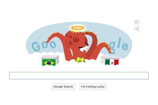 google doodle pays tribute to world cup and paul the octopus that predicted match outcomes