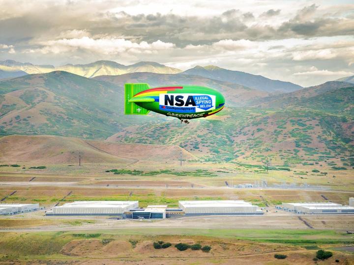 activists take skies nsa spying protest blimp