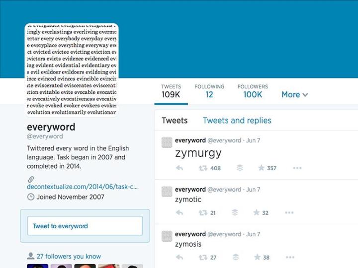 seven years everyword finishes tweeting dictionary