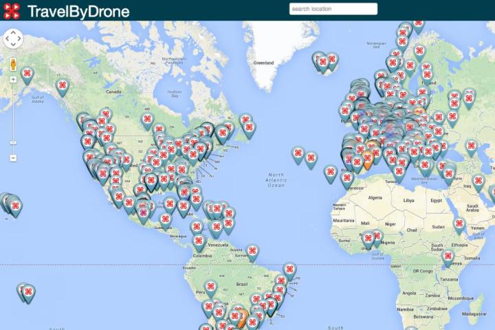 travel world map drone recorded videos travelbydrone site