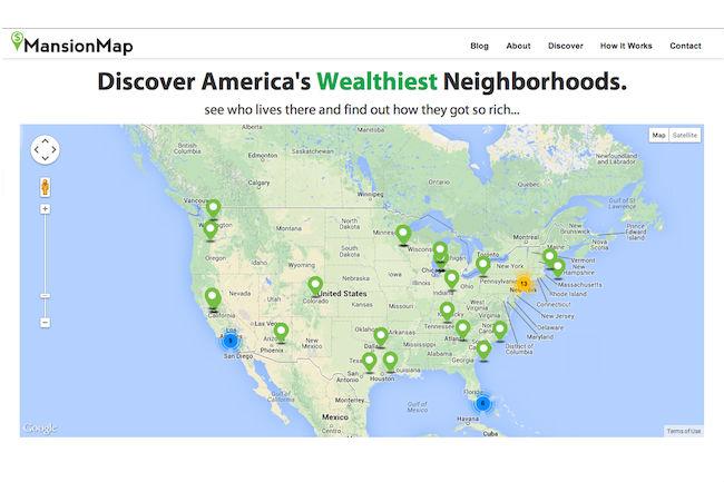 mansion map tours wealthy neighborhoods