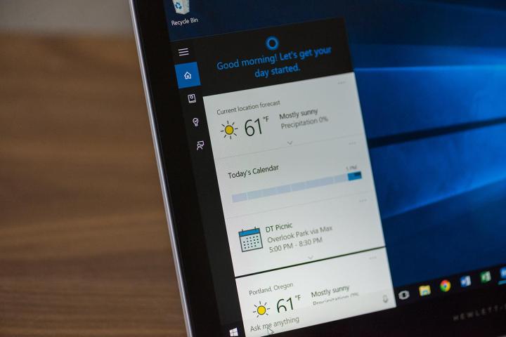 Windows 10 Cortana menu
