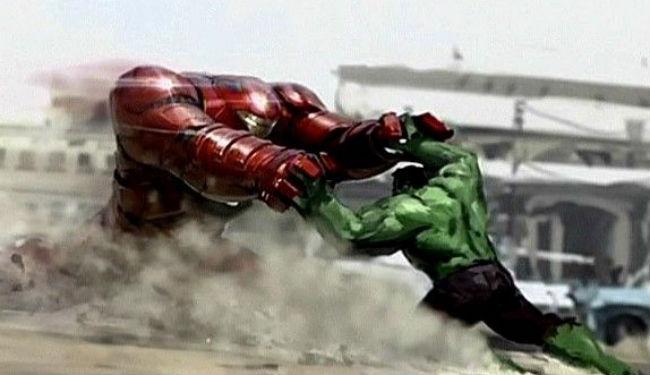 surprise screening avengers age ultron footage reveals iron mans hulkbuster armor of hulk