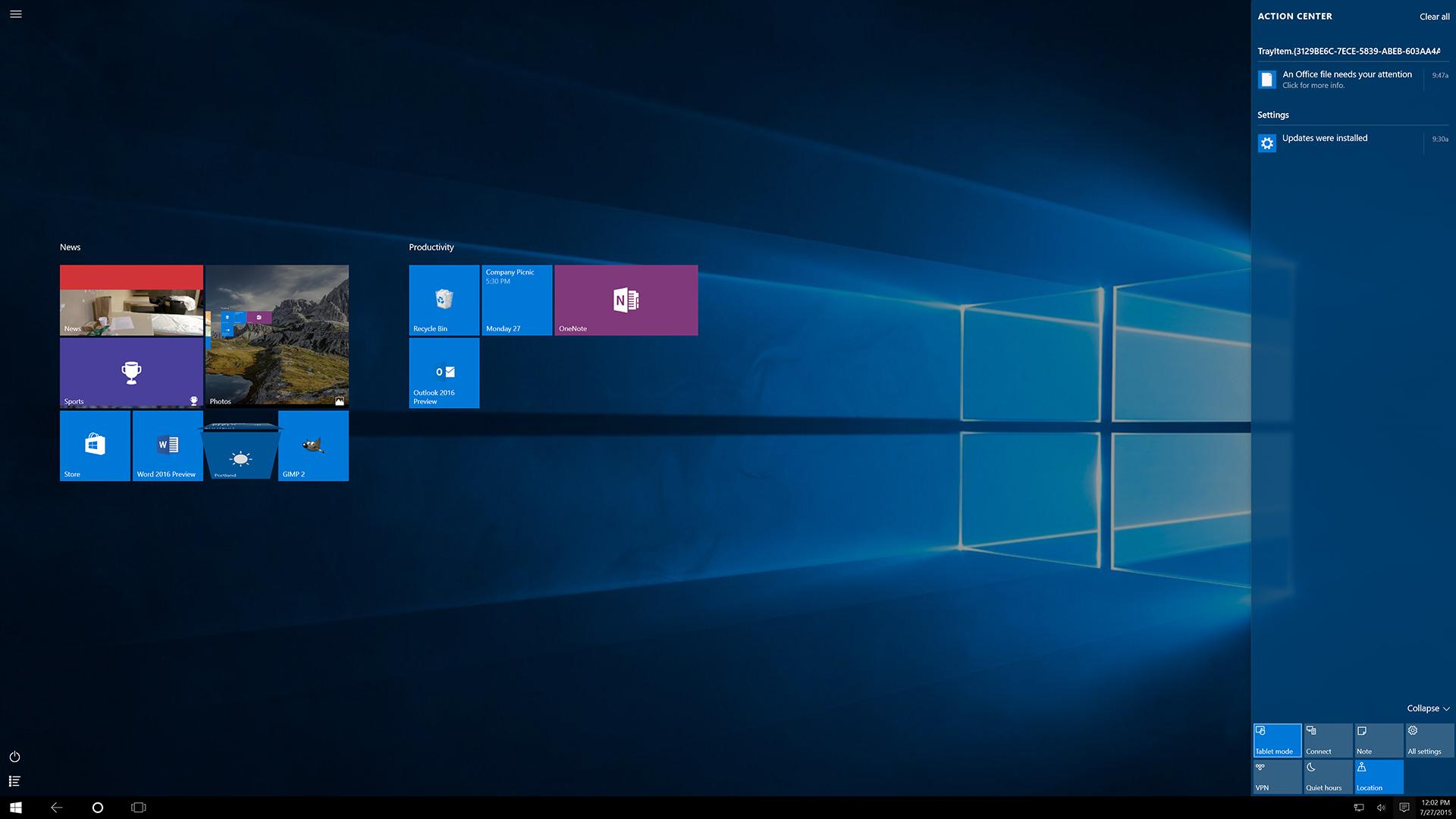 windows 10 review action