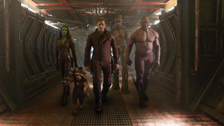 The cast of Guardians of the Galaxy.