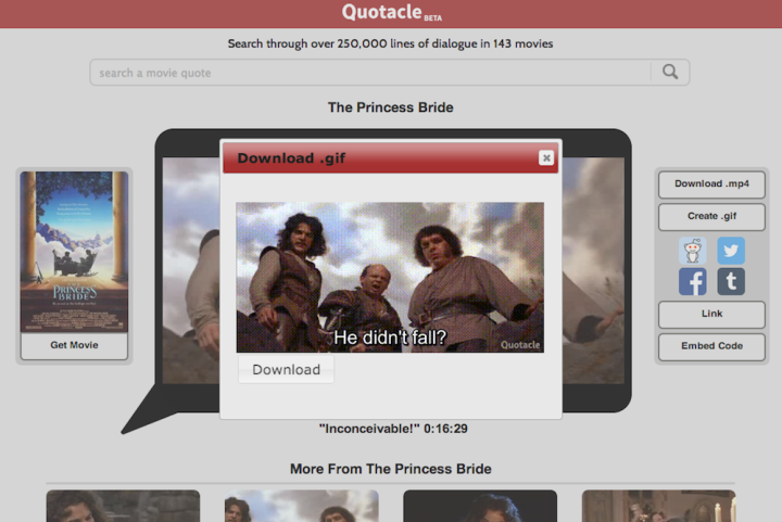 quotacle turns movie quotes into gifs