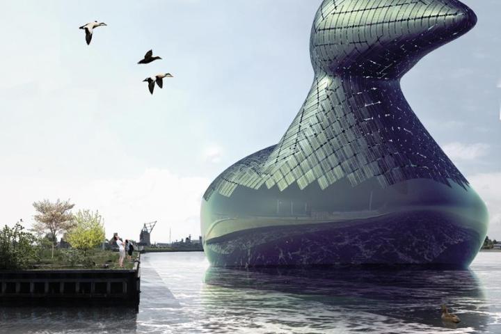 giant floating duck could one day provide solar energy for copenhagen