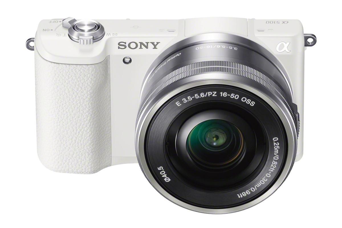 sony alpha 5100 ilce wselp1650 front top white