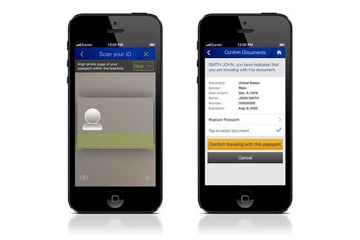 united airlines adds passport scanning ios android apps international flights mobile checkin