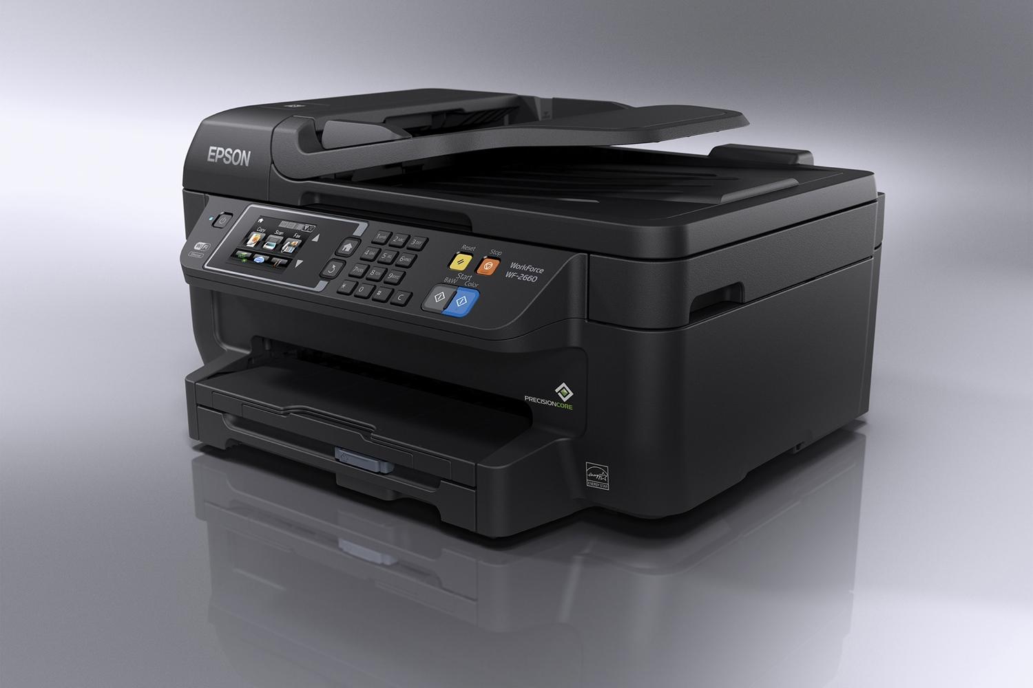 epson lowers price precisioncore inkjet tech new multifunction units workforce wf 2660 left angle