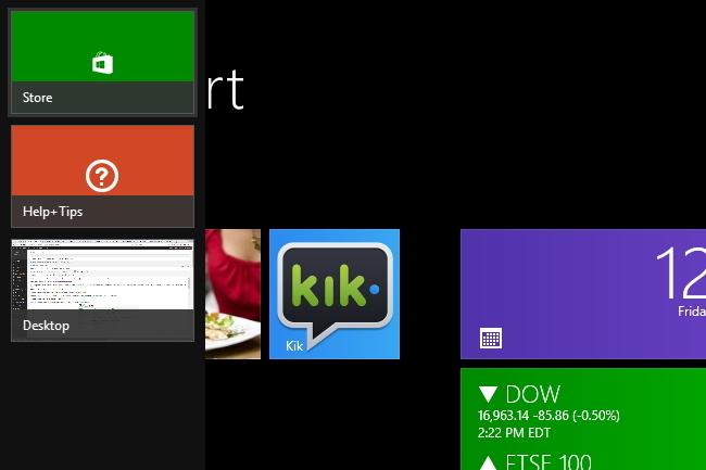 how to turn off the upper left app switcher in windows 8 1