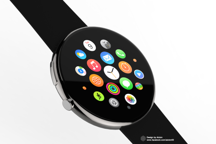 designer makes round apple watch concept design
