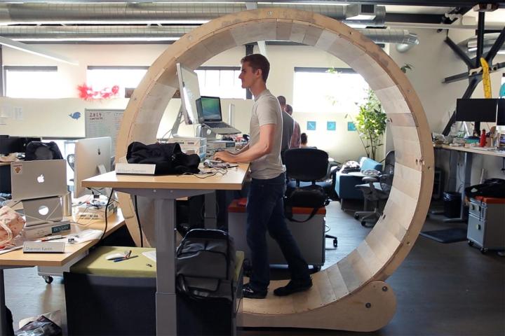hamster wheel desk lets exercise office