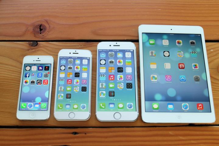 iPhone 5, iPhone 6, iPhone 6 Plus, and iPad Mini