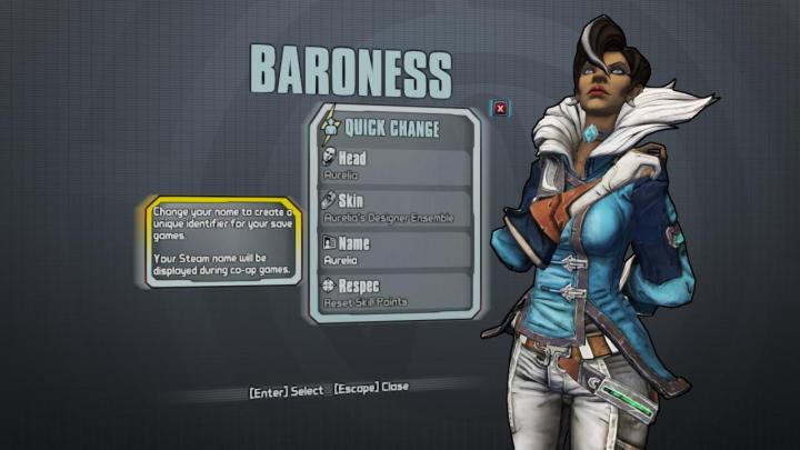 theres add character borderlands pre sequel buried games code aurelia the baroness