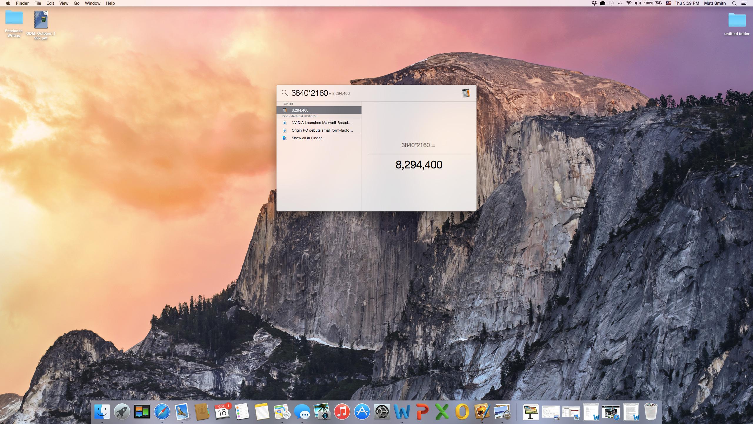 OS X Yosemite Spotlight 2