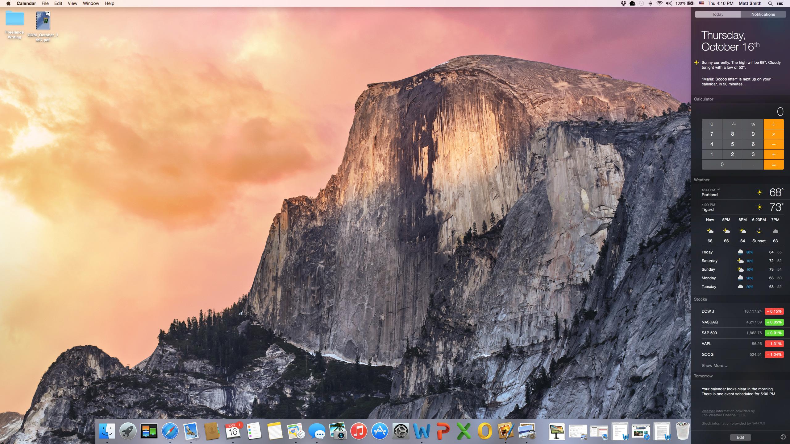 OS X Yosemite notification center 3