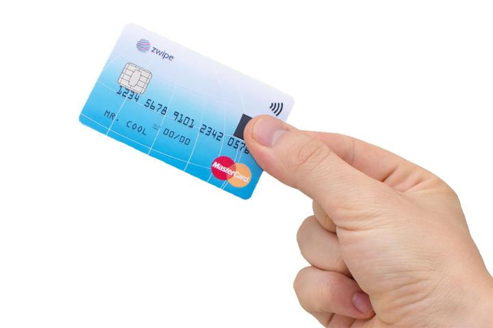 zwipe mastercard credit card with fingerprint sensor payment  iso format available