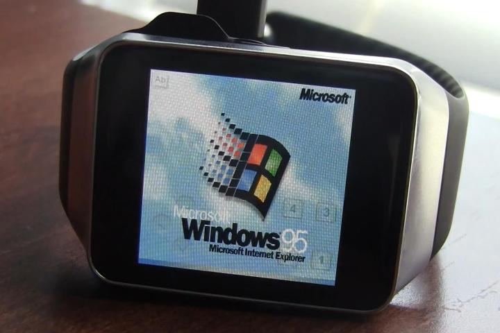 hacker installs windows 95 and doom on a samsung gear live smartwatch win
