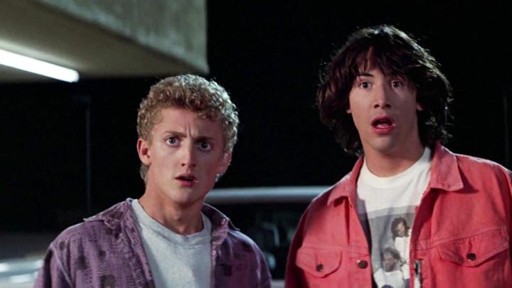 Alex Winter and Keanu Reeves in Bill and Ted's Excellent Adventure.