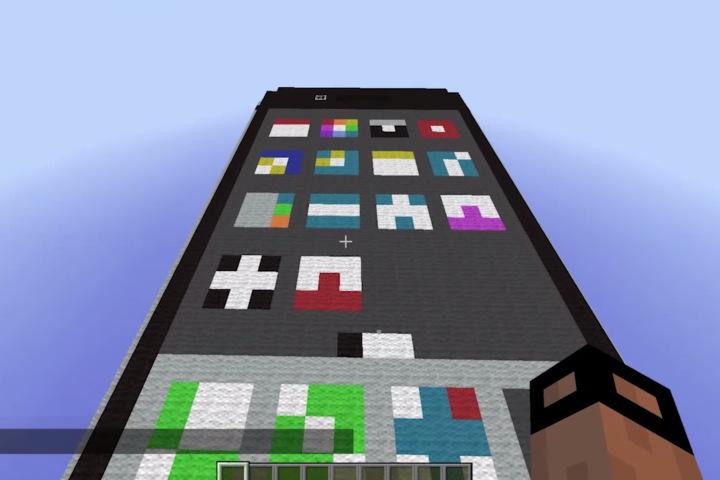 someone built working iphone inside minecraft
