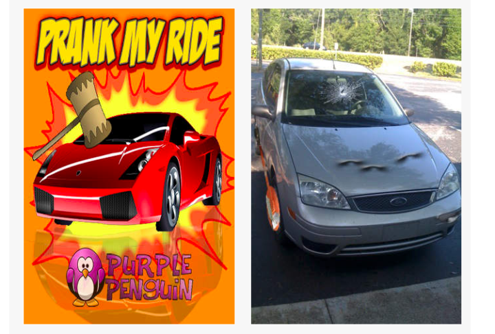 prank my ride car destroying photo booth app