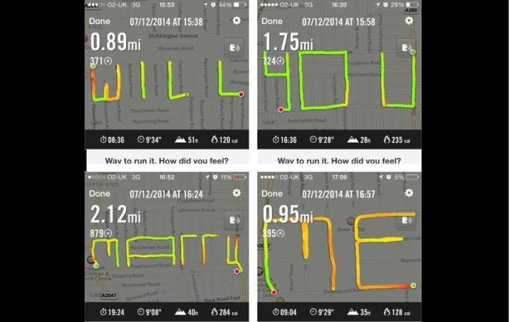 runner maps out marriage proposal using gps app