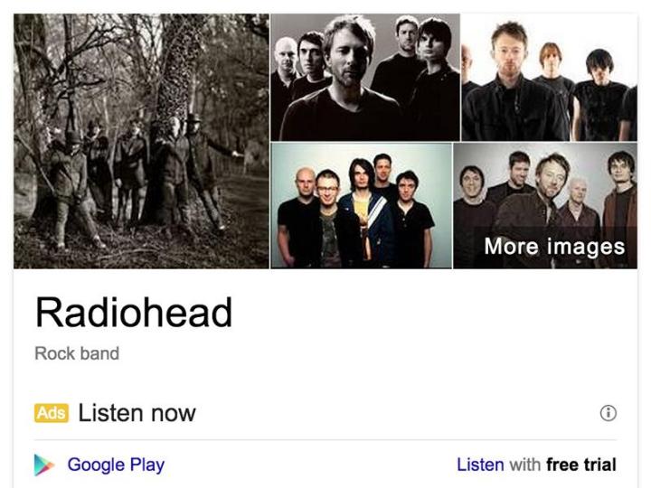 google now lets buy tickets well search gigs radiohead