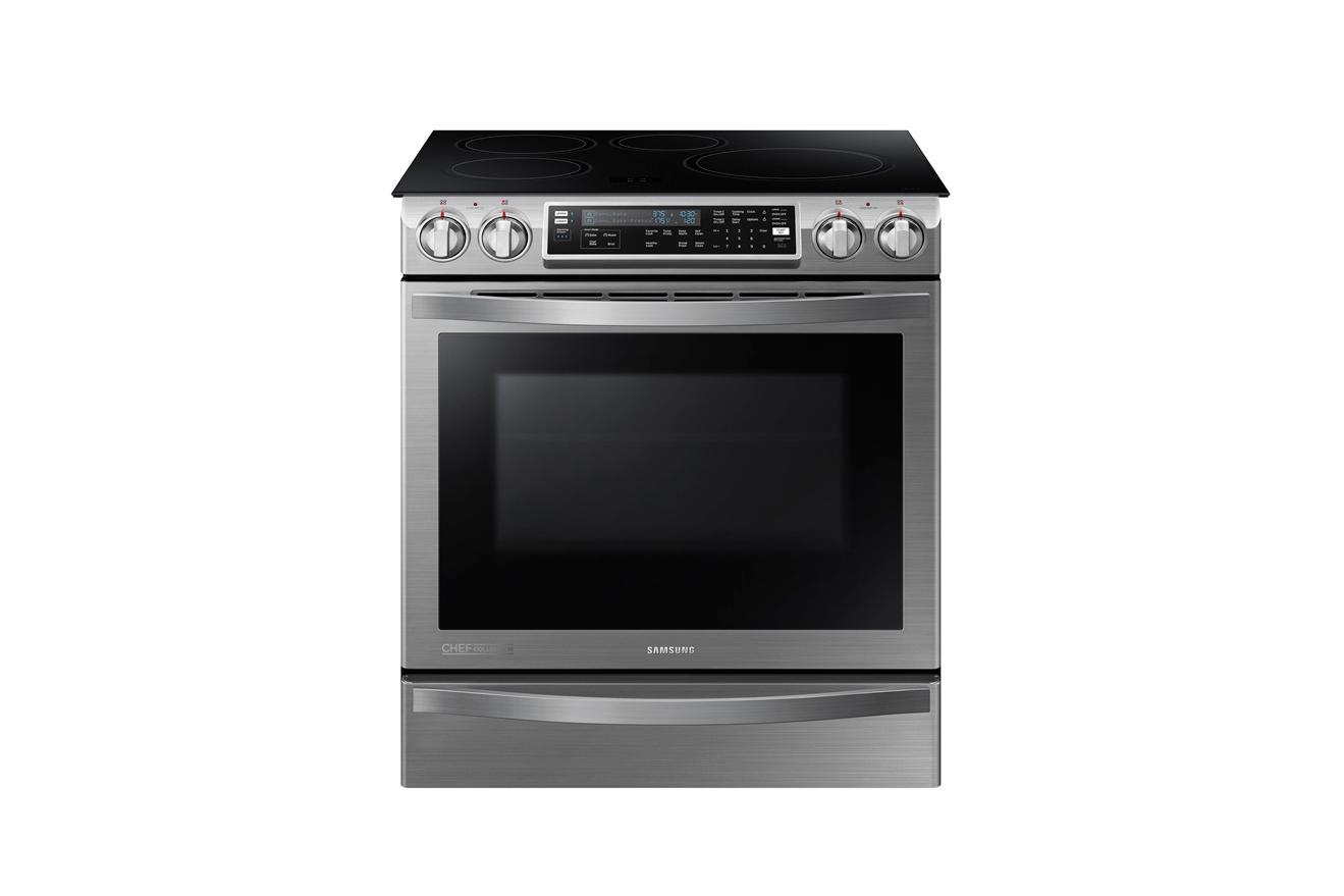 samsungs home appliances at ces 2015 samsung chef collection slide in induction range with virtual flame technology  image 2