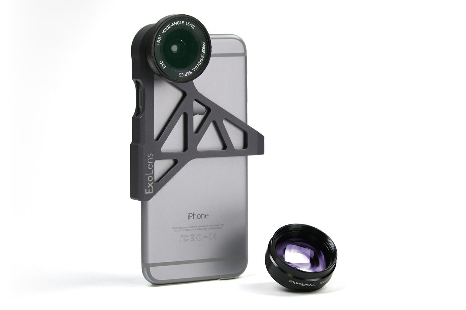 exolens premium wide angle and telephoto lens customized for iphone 6 3