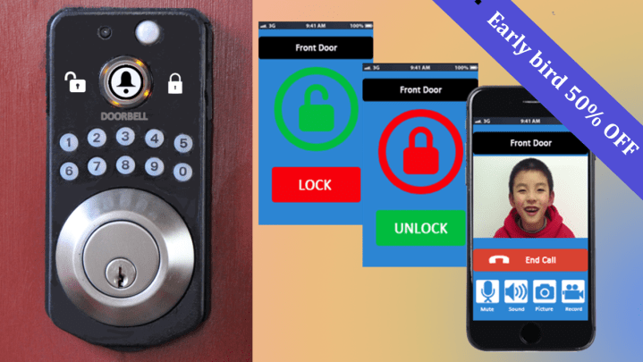 blueguard wifi video doorbell with lock features