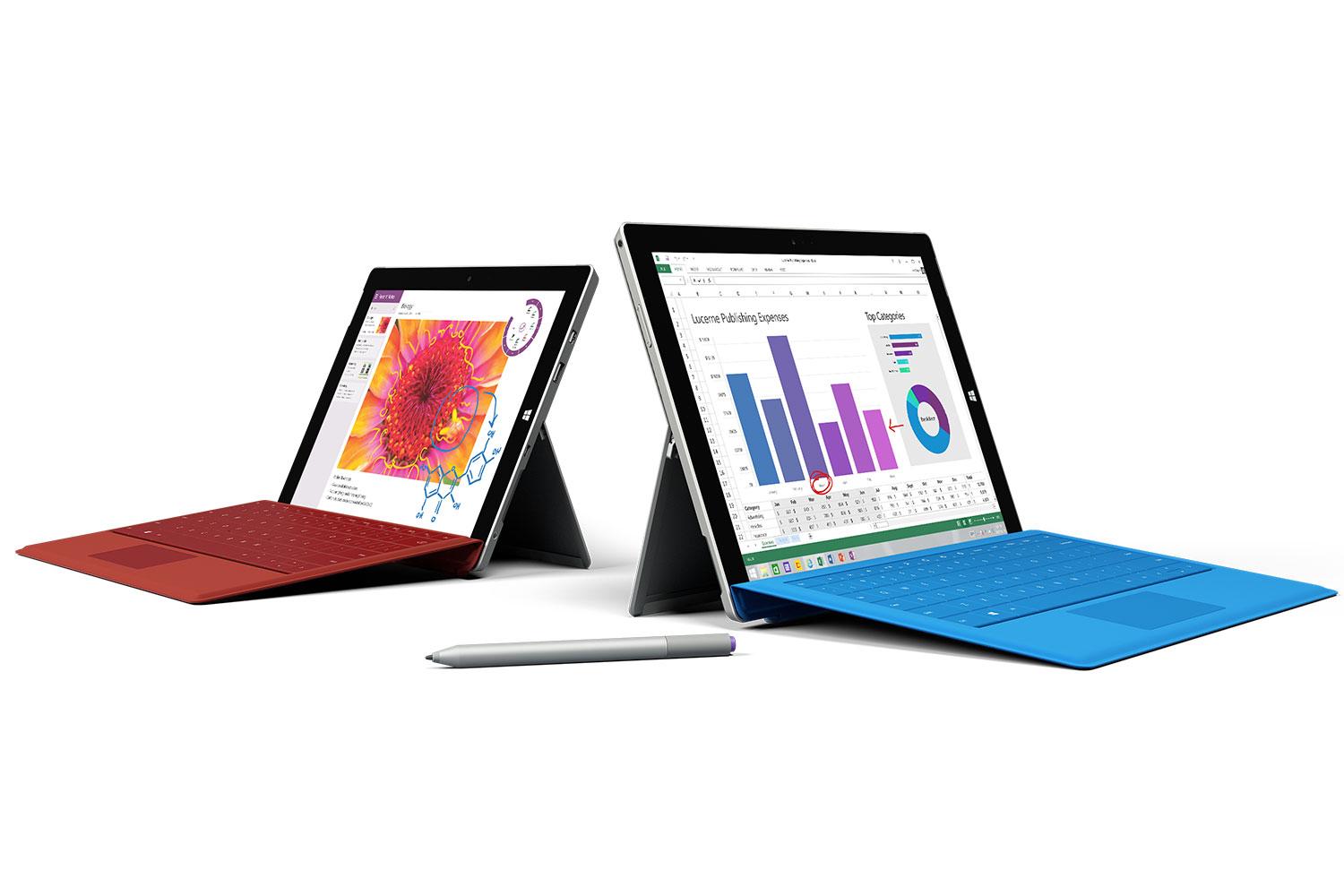 Microsoft Surface 3 side by side