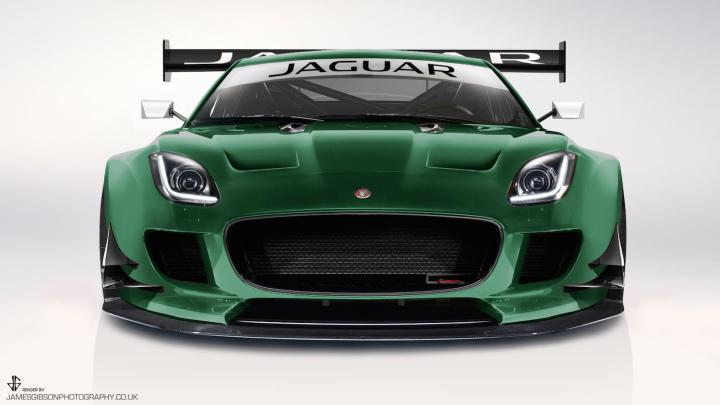 artist renders a jaguar f type gt3 race car rendering