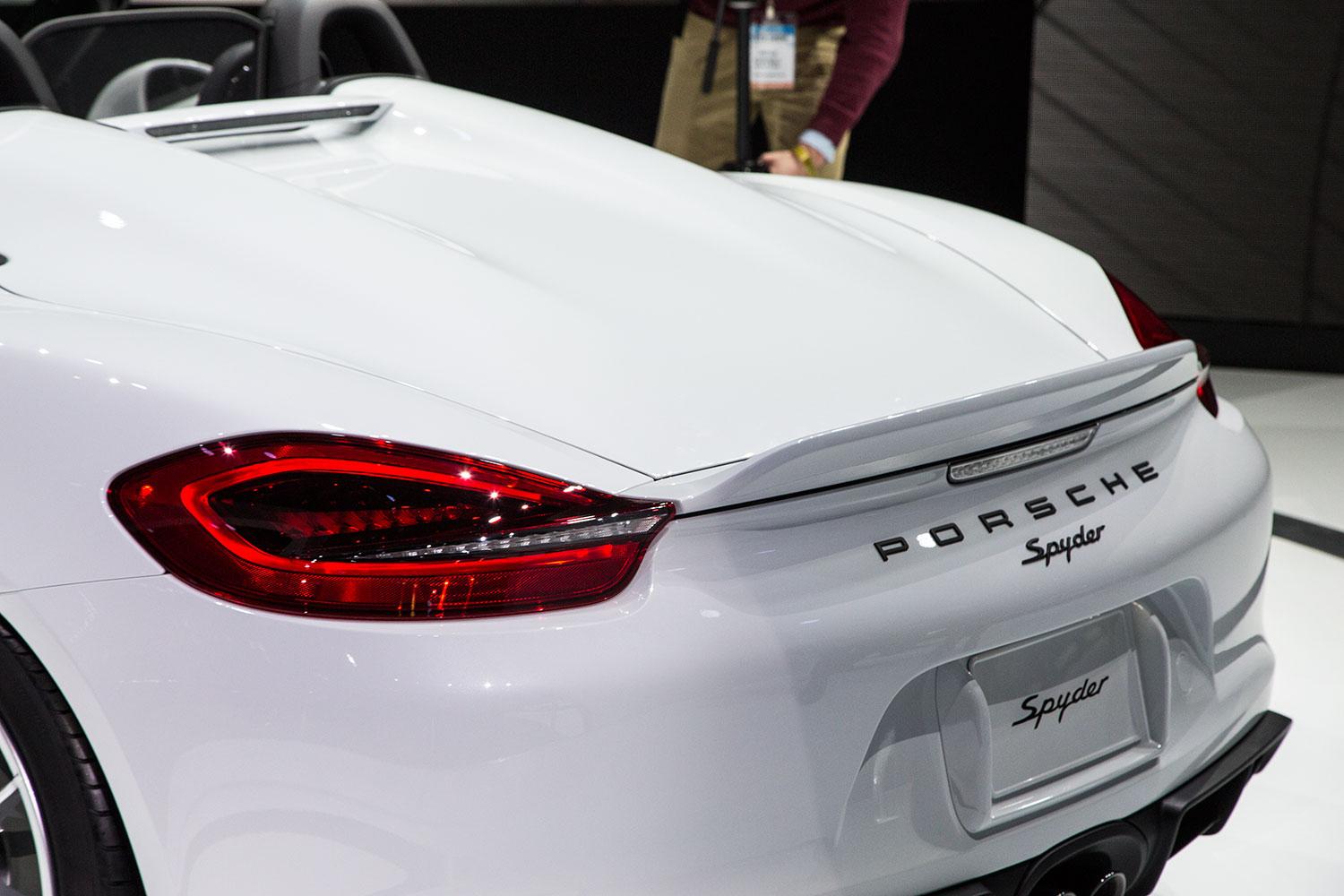 2016 Porsche Boxster Spyder rear angle
