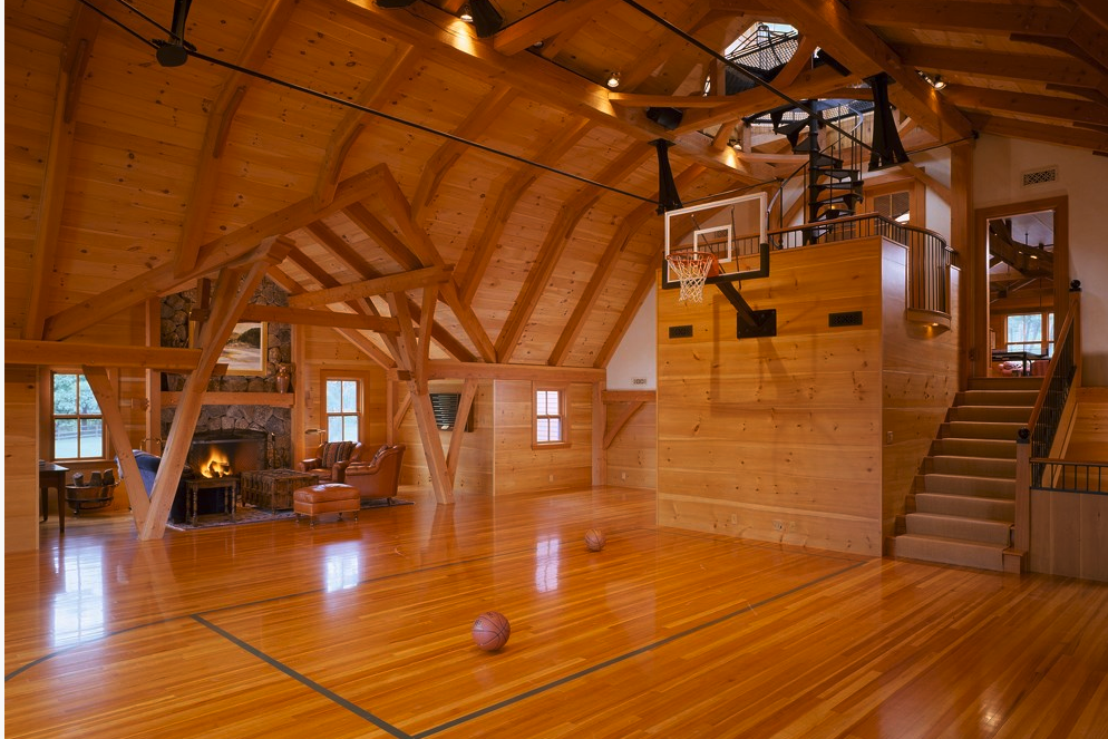 homes with indoor basketball courts bensonwood court