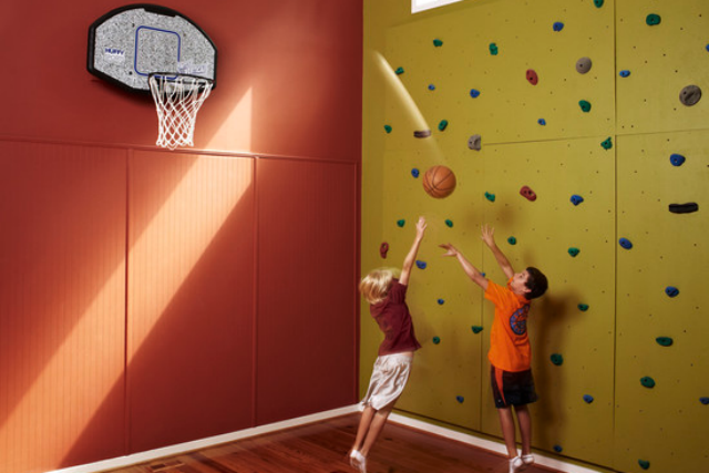 homes with indoor basketball courts designing solutions court climbing wall