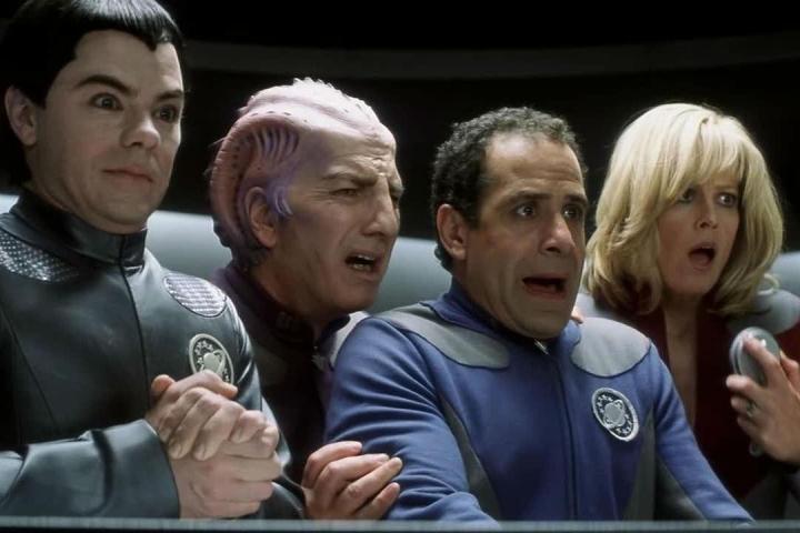 Four people are scared in Galaxy Quest.