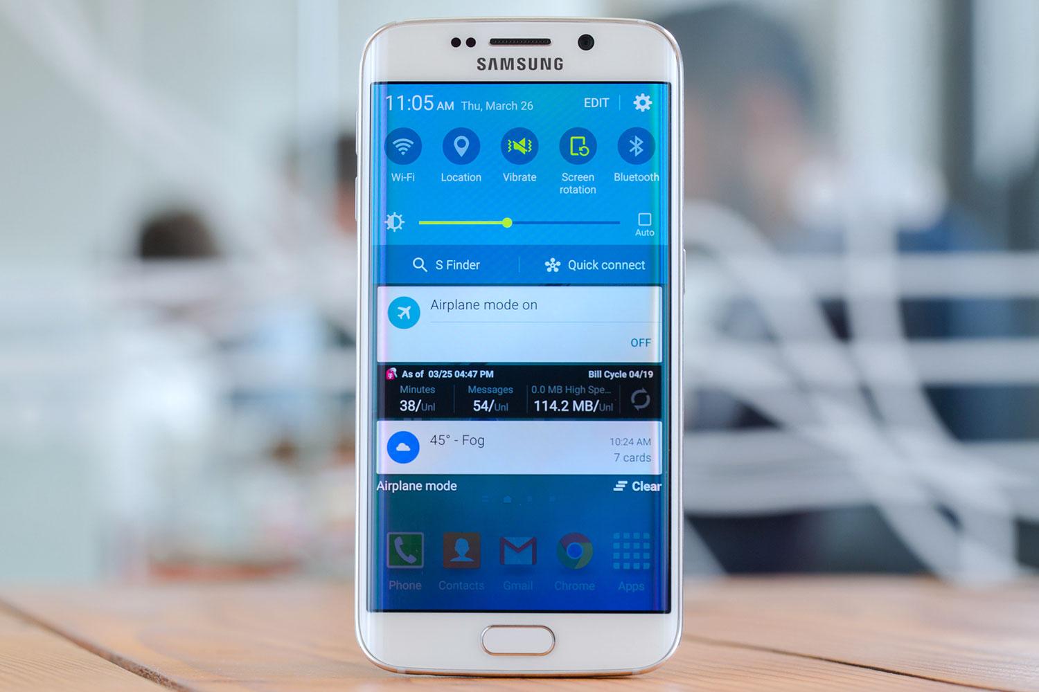 Samsung Galaxy S6 Edge quick settings